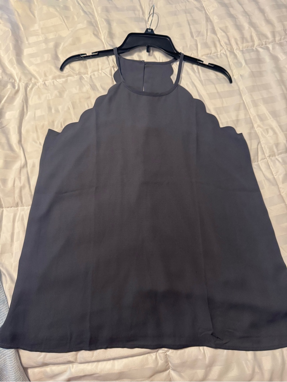 Scallop Edge Dark Grey Top